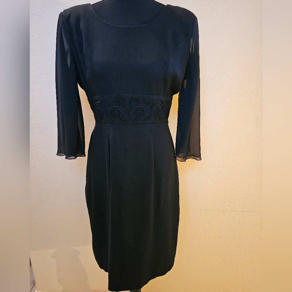 Black Dress Embroidered Waist